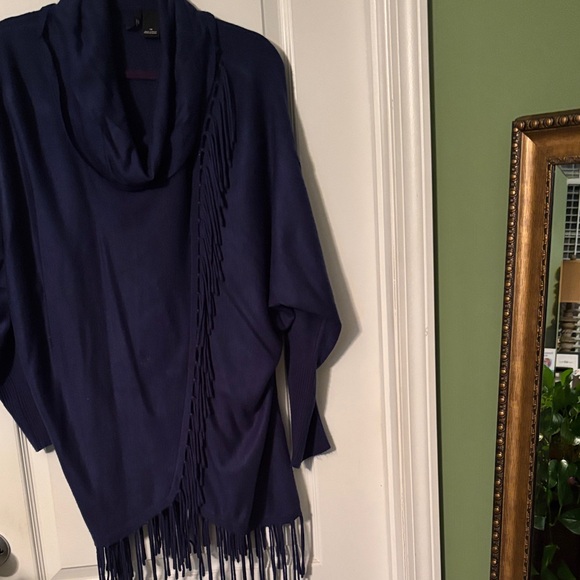 New Directions Navy Cowl Neck Sweater - Picture 1 of 1